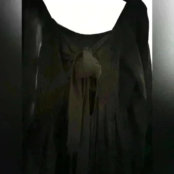 Madewell Tie Back Black Smocked Bodice and Satin Jumpsuit Size 20 - Picture 8 of 14